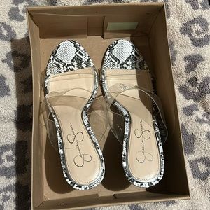 Jessica Simpson Clear Wedge Sandal